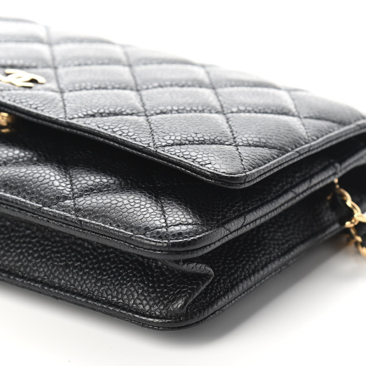 Caviar Quilted Wallet On Chain WOC Black