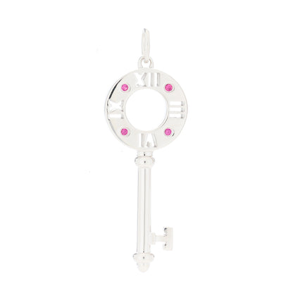 Tiffany 18K White Gold Ruby Atlas Pierced Key Pendant 1 of 3