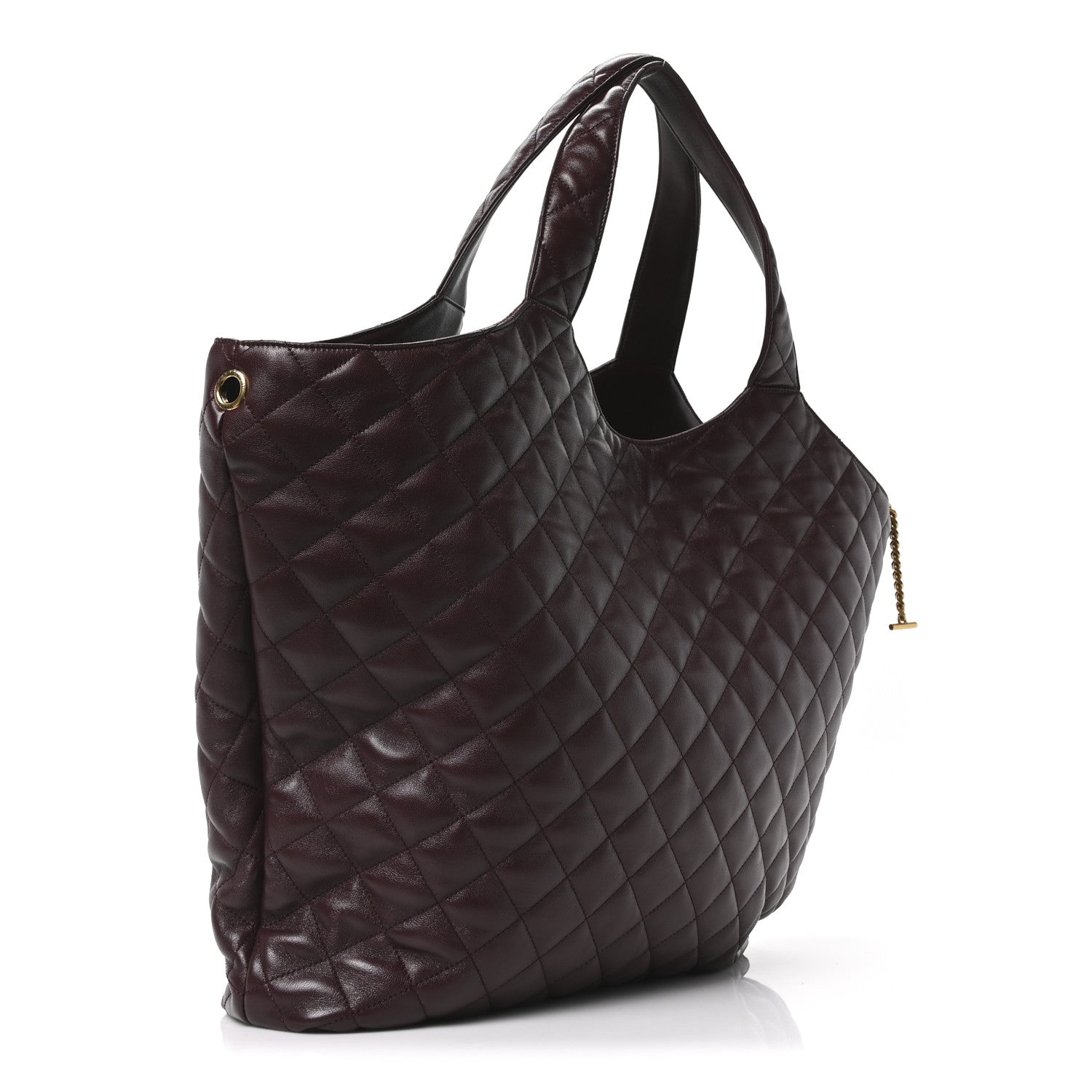 Saint Laurent Lambskin Quilted Maxi Icare Shopping Tote  Rouge Cabernet 4 of 11