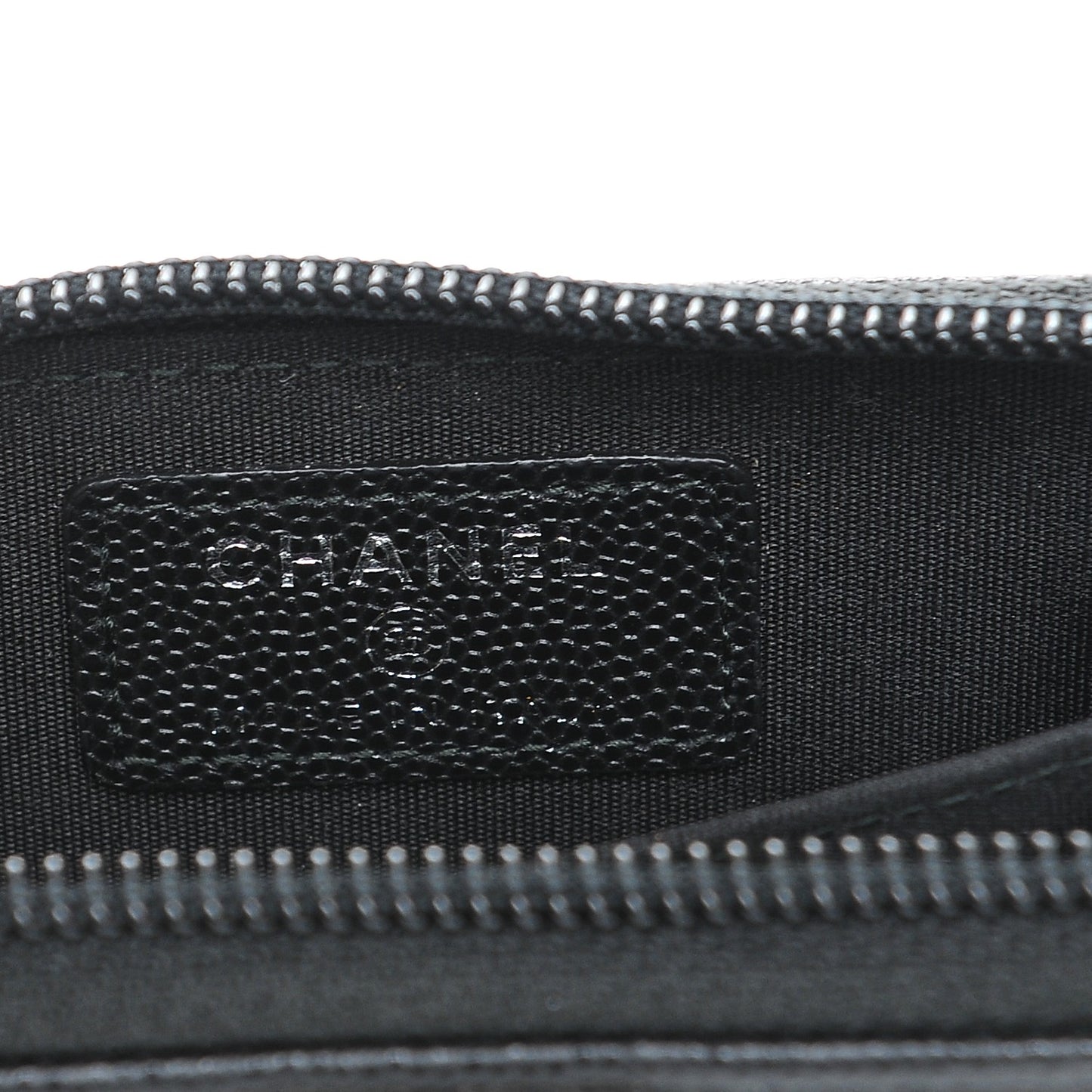 Caviar Quilted Boy Zip Around Coin Purse Wallet Black