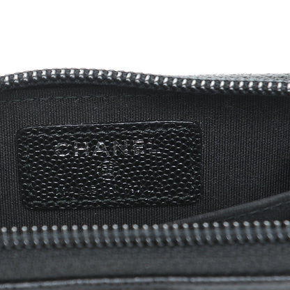 Chanel Caviar Quilted Boy Zip Around Coin Purse Wallet Black 6 of 8