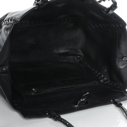 Valentino Garavani Vitello Medium Rockstud Tote Black 5 of 8