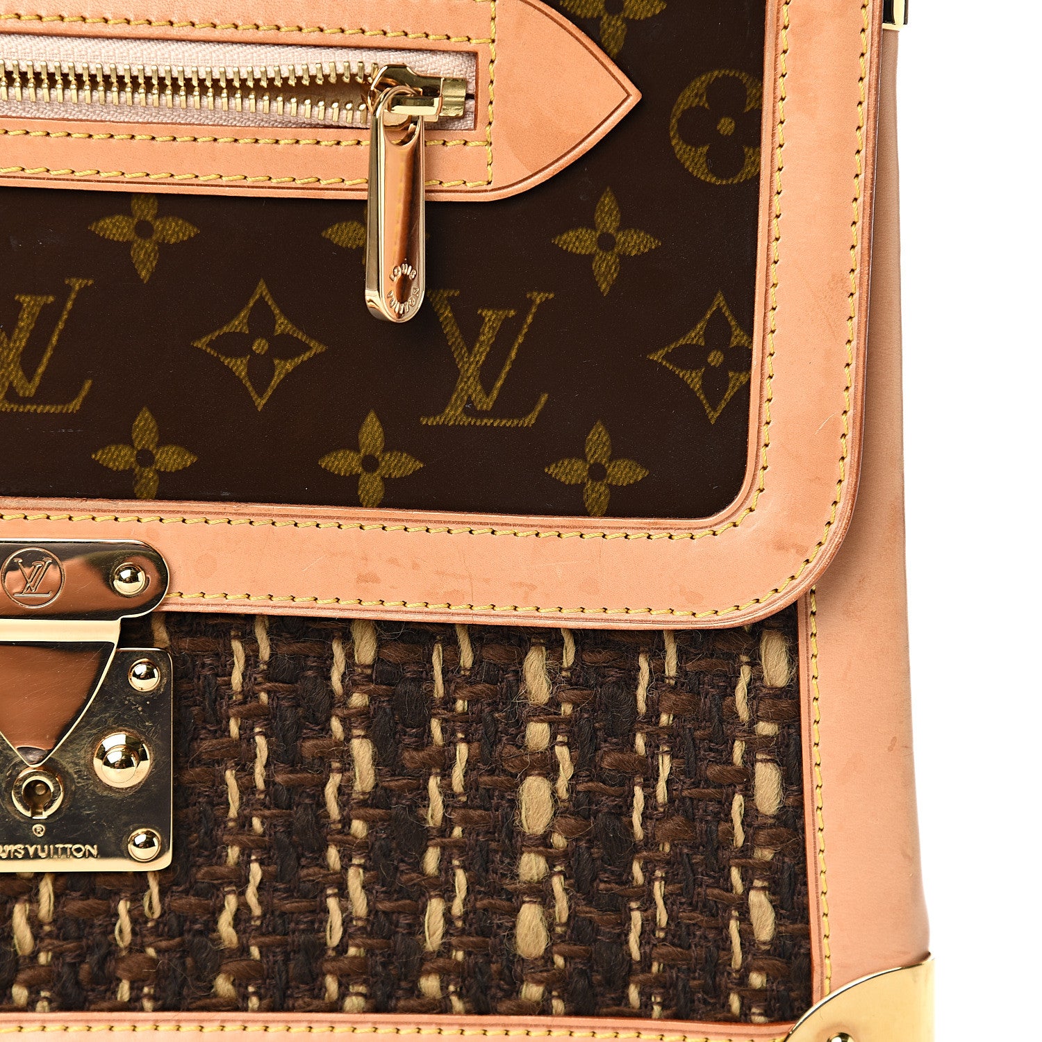 Louis Vuitton Monogram Ambre Tweedy Zip GM 10 of 19