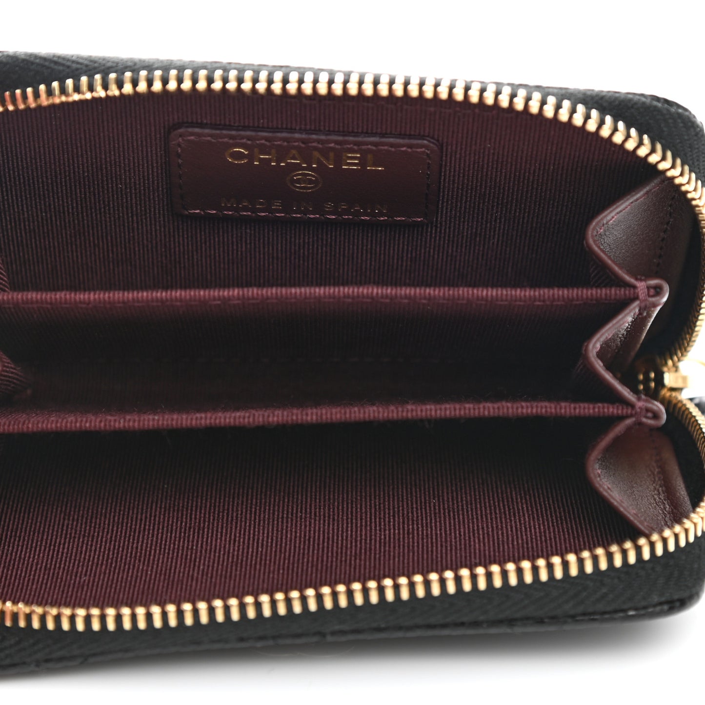 Caviar Quilted Classic Zipped Coin Purse Black