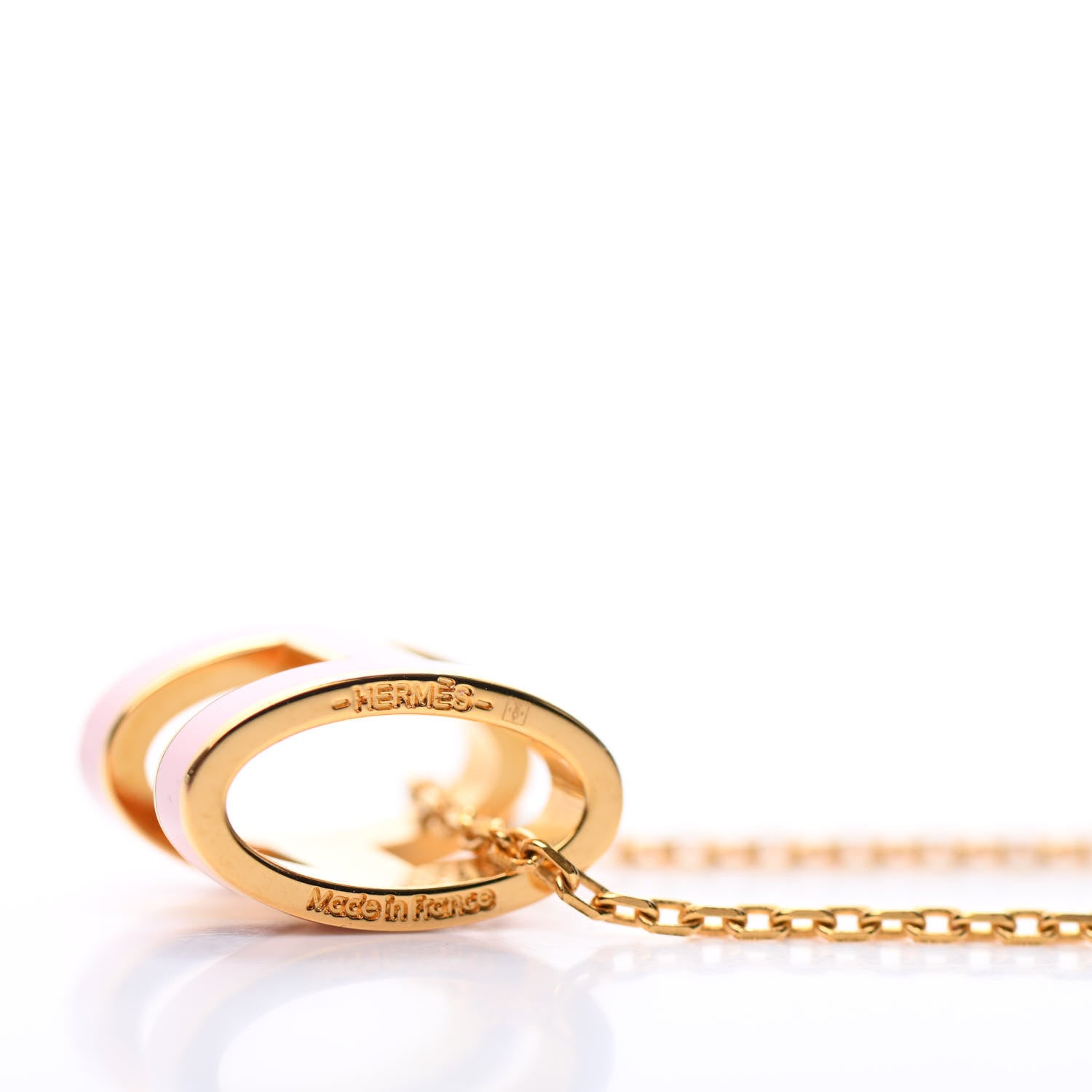 Hermes Lacquered Rose Gold Pop H Pendant Necklace Rose Dragee 5 of 7