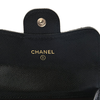 Chanel Caviar Quilted Flap Card Holder Chain Wristlet Black 6 of 8