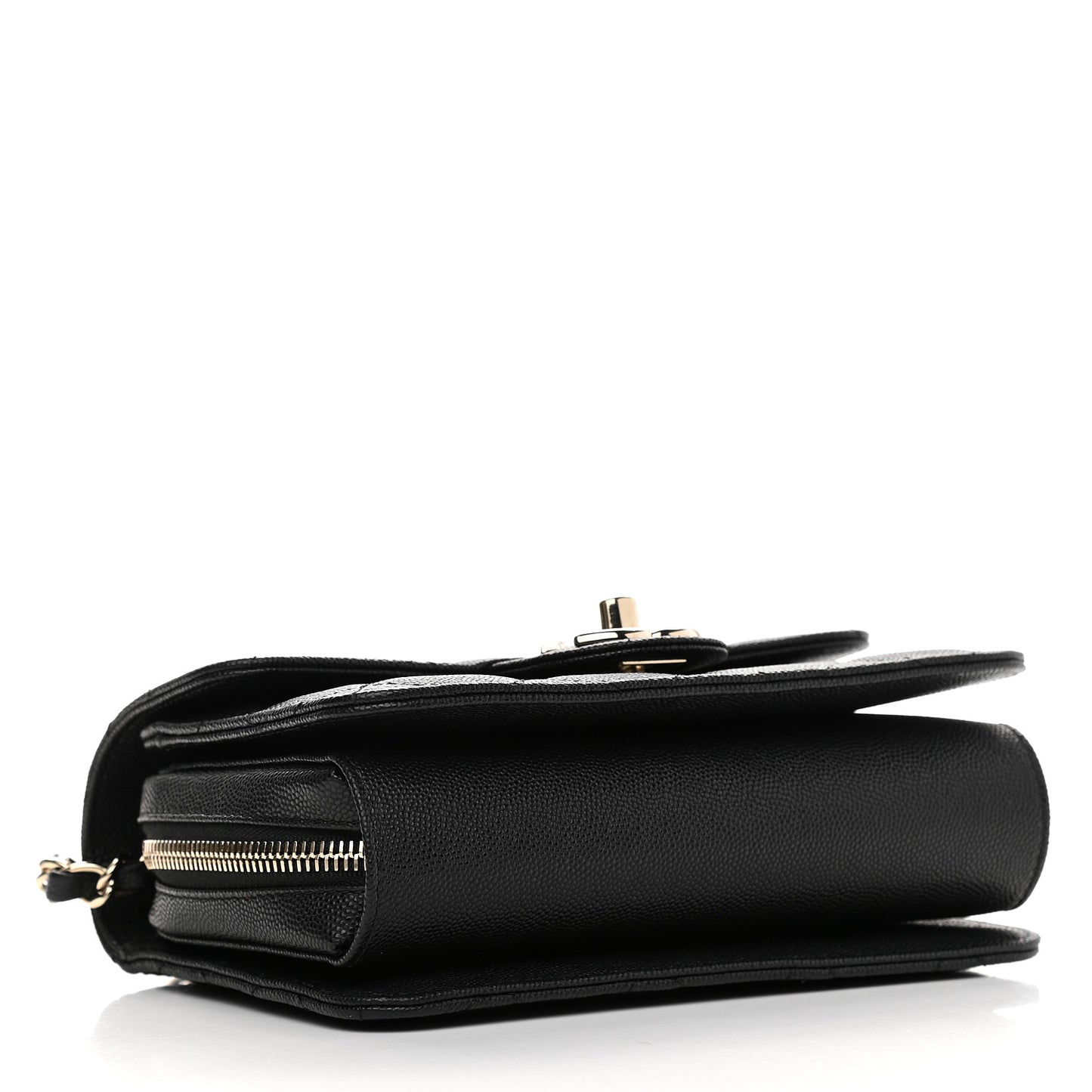 Caviar Quilted Like A Wallet Flap Black
