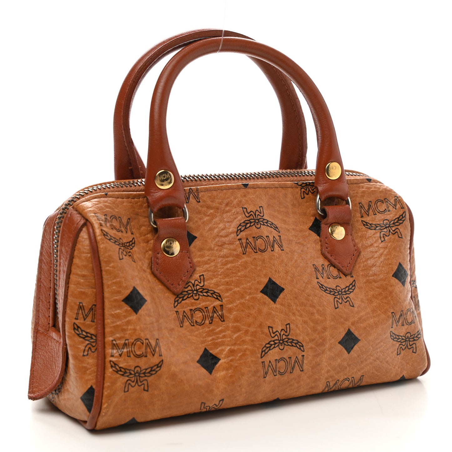 Visetos Mini Boston Bag Cognac