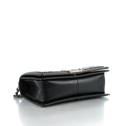 Chanel Calfskin Quilted Medium Boy Top Handle Flap Black 4 of 8