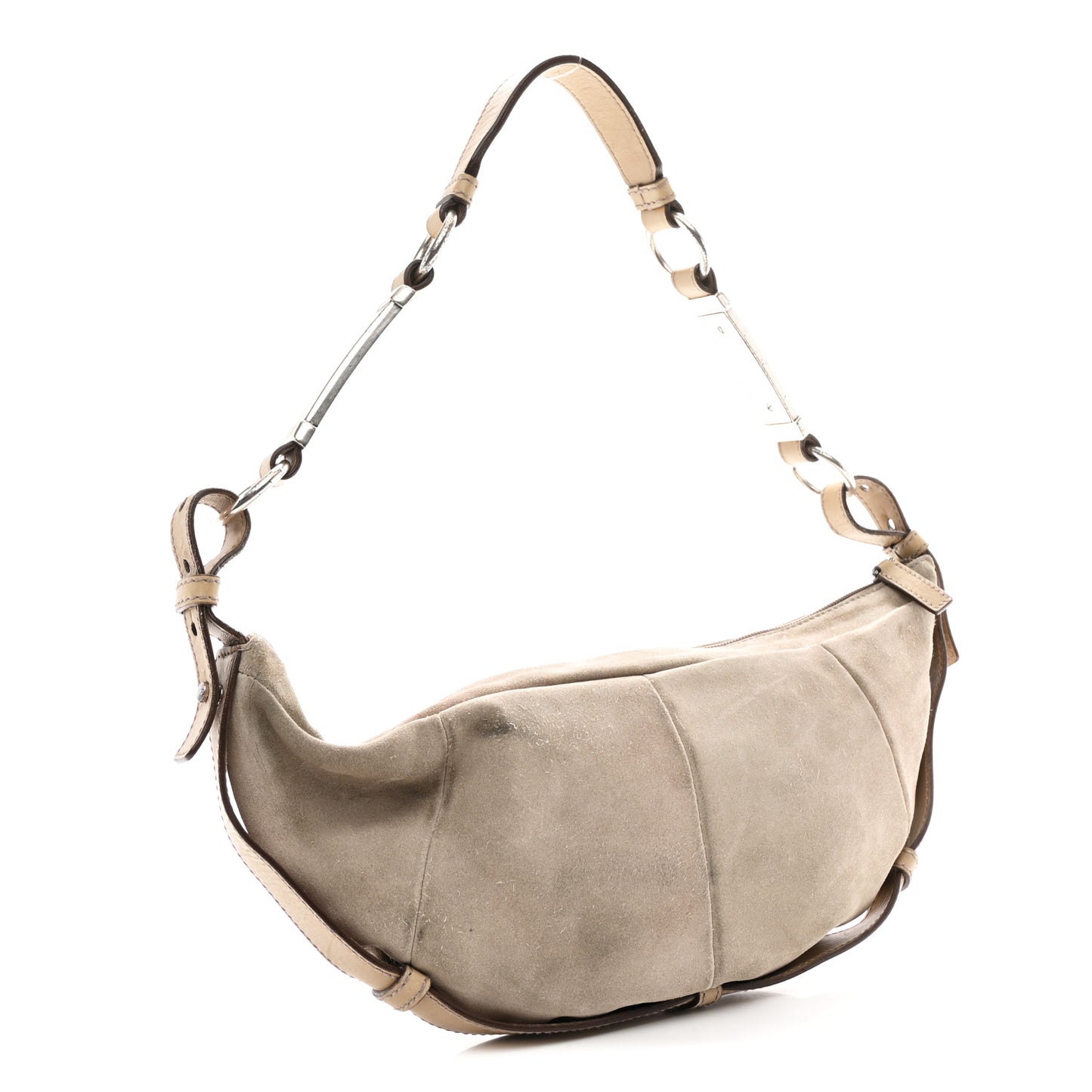 Suede Calfskin Small Hobo Beige