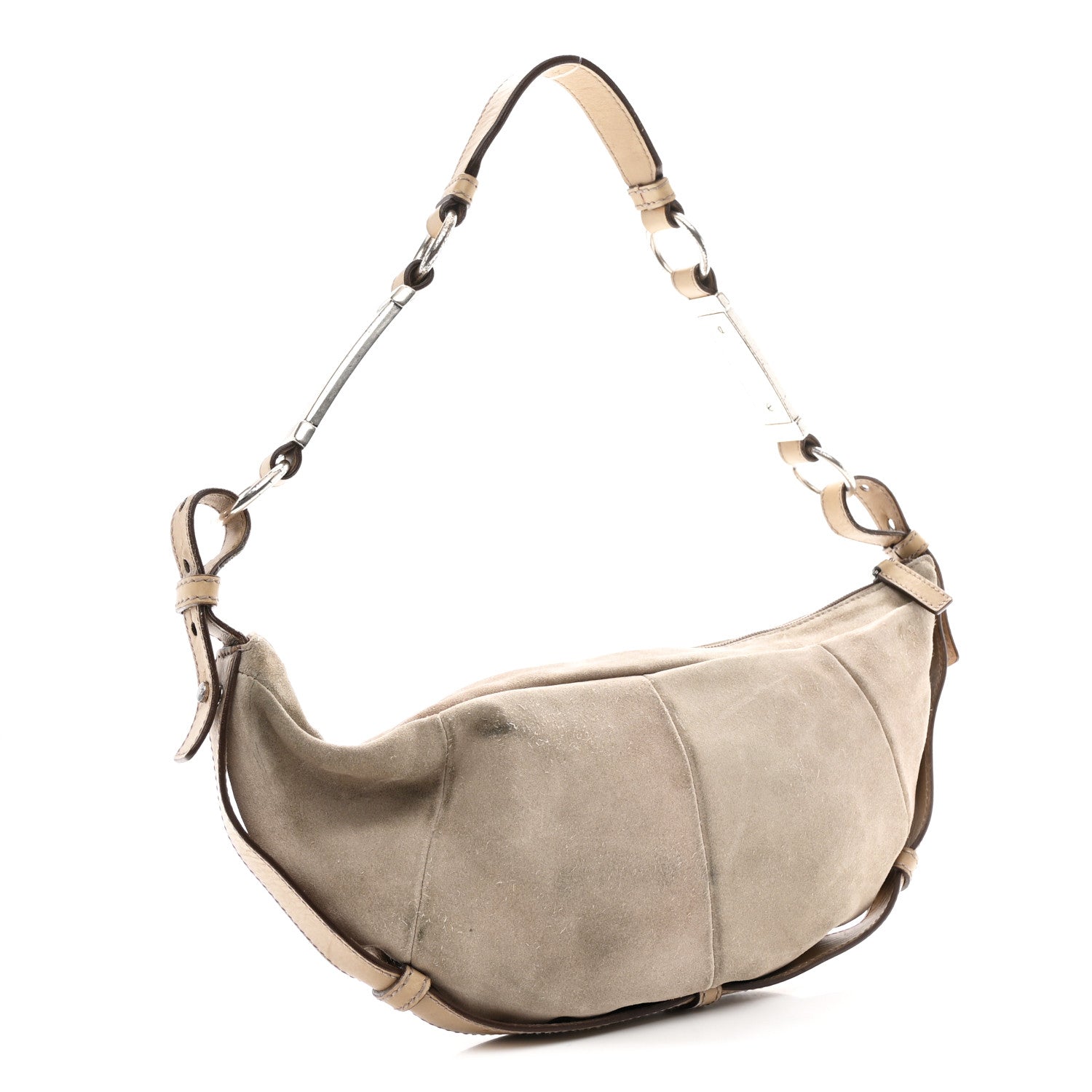 Saint Laurent Suede Calfskin Small Hobo Beige 3 of 12