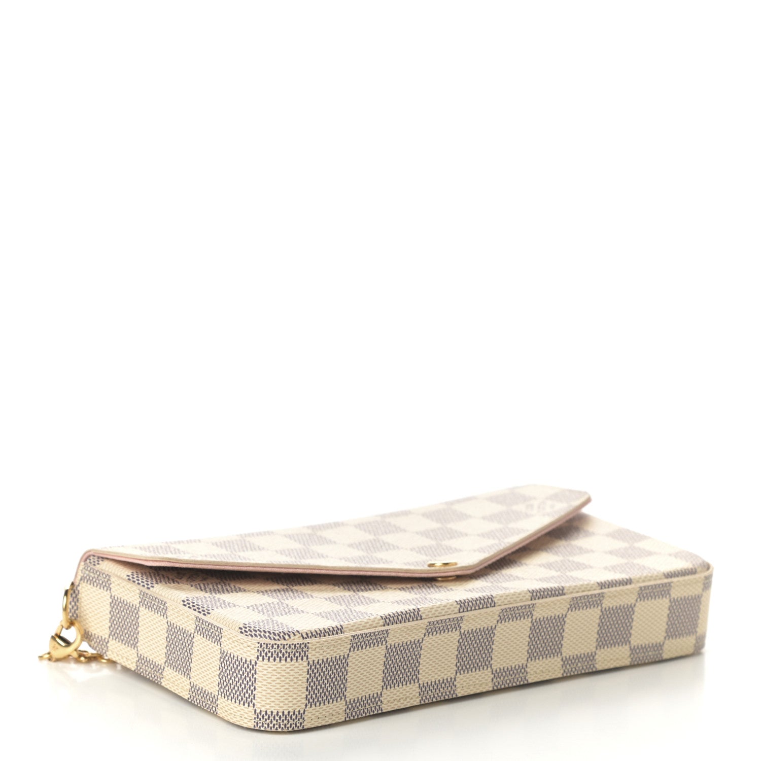 Louis Vuitton Damier Azur Pochette Felicie Chain Wallet Rose Ballerine 5 of 9