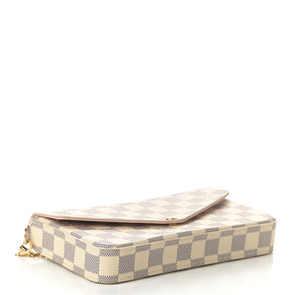 Louis Vuitton Damier Azur Pochette Felicie Chain Wallet Rose Ballerine 5 of 9