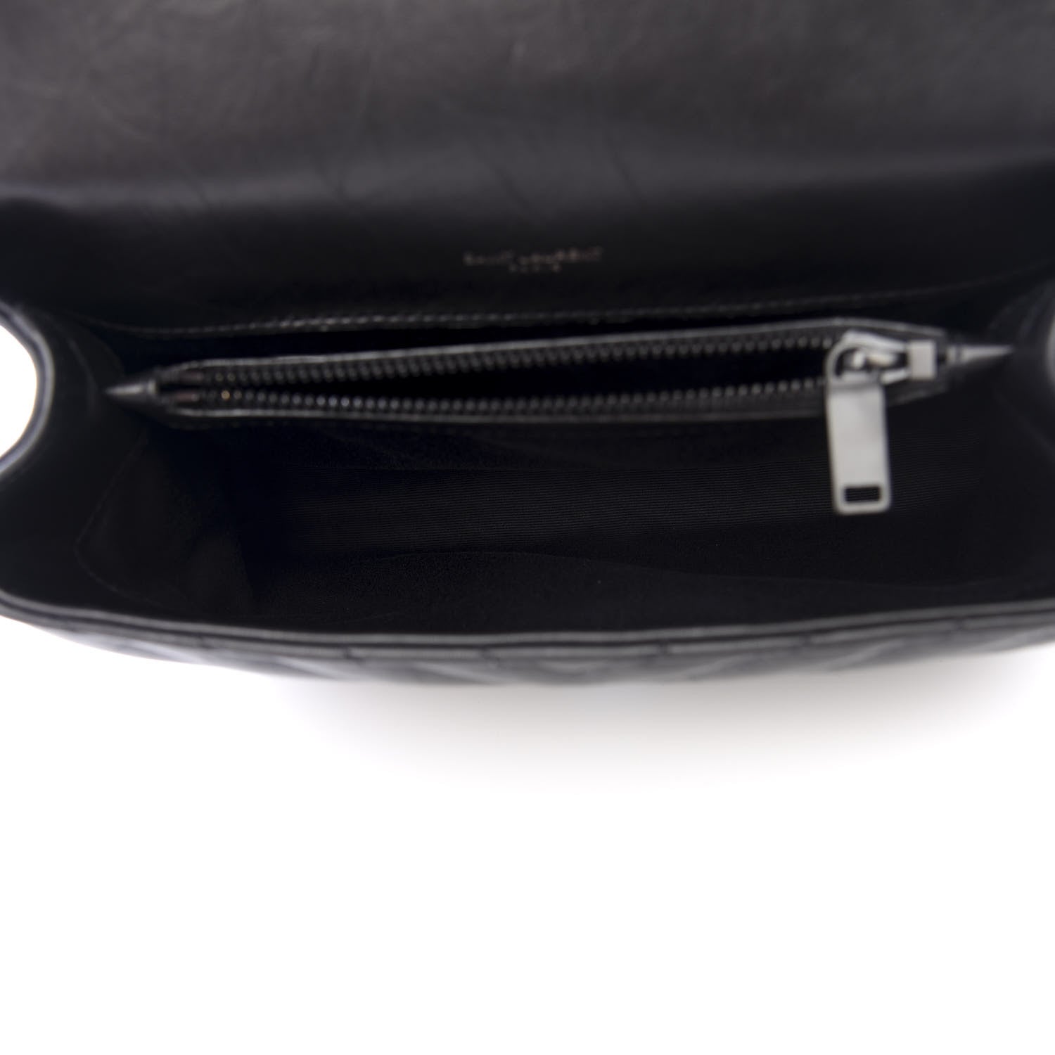 Saint Laurent Sheepskin Matelasse Chevron Monogram Medium College Bag Black 5 of 9
