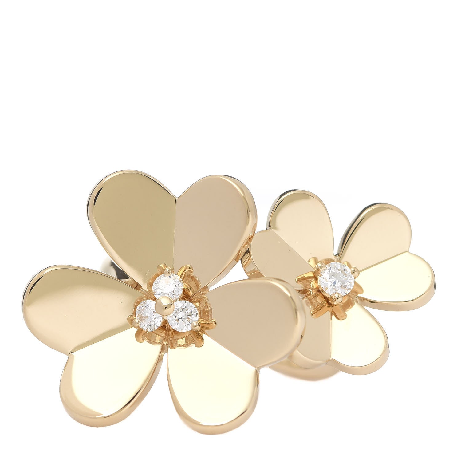 Van Cleef & Arpels 18K Yellow Gold Diamond Frivole Between The Finger Ring 54 6.75 1 of 6