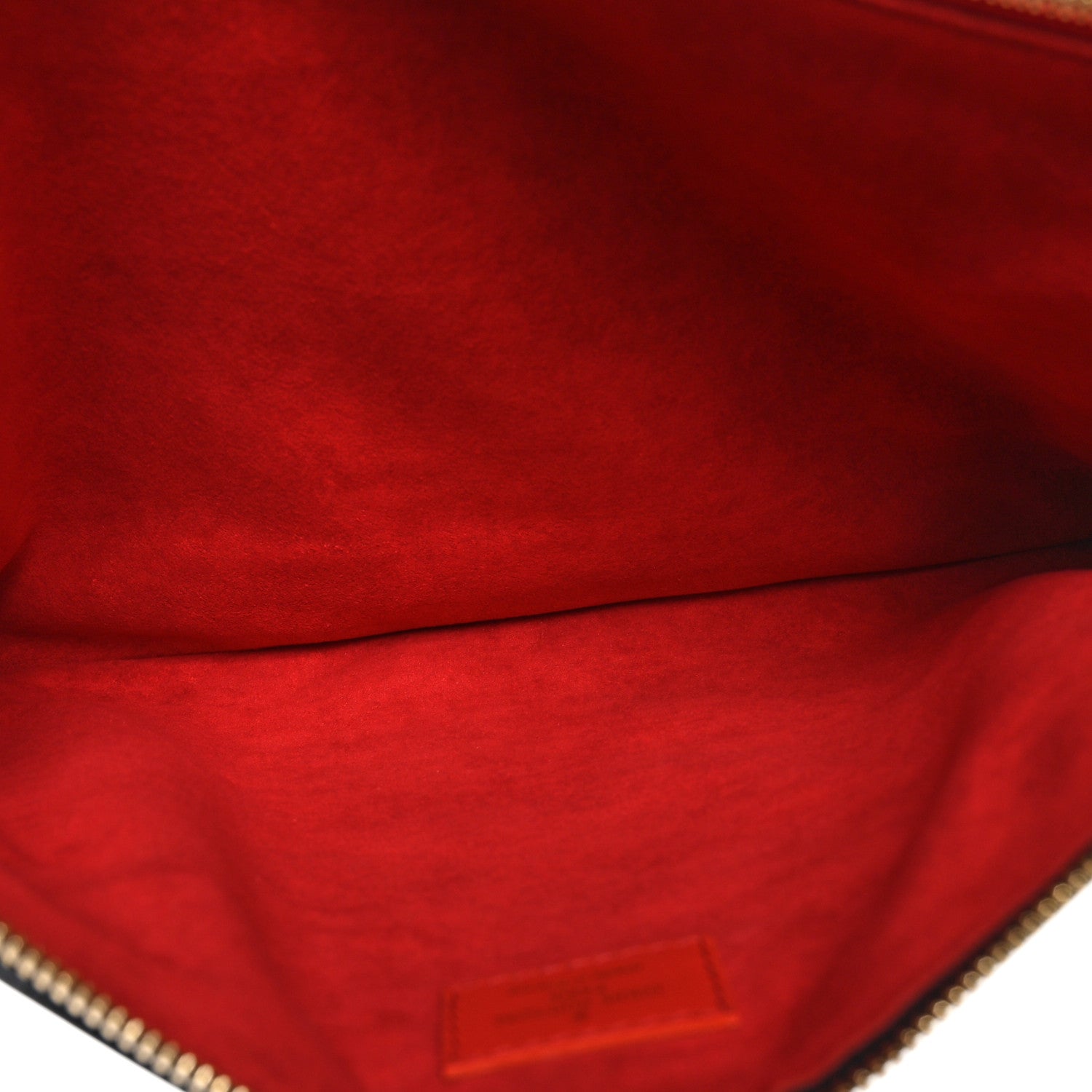 Louis Vuitton Patent Embossed Monogram Lambskin Coussin MM Black Red 6 of 9