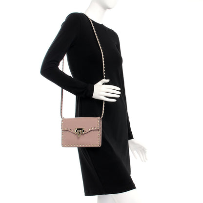 Valentino Garavani Vitello Rockstud Shoulder Flap Bag Poudre 2 of 7