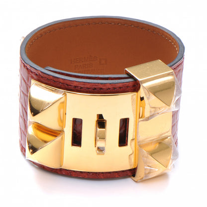 Hermes Alligator Collier De Chien CDC Bracelet Rouge H Small 4 of 7