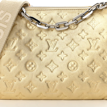 Louis Vuitton Lambskin Embossed Monogram Coussin PM Gold 9 of 14