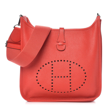 Hermes Taurillon Clemence Evelyne III PM Rouge Tomate 1 of 10