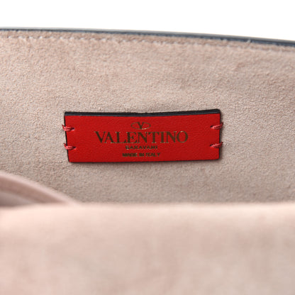 Valentino Garavani Pebbled Calfskin Rockstud Flap Wallet On Chain Poudre 6 of 9
