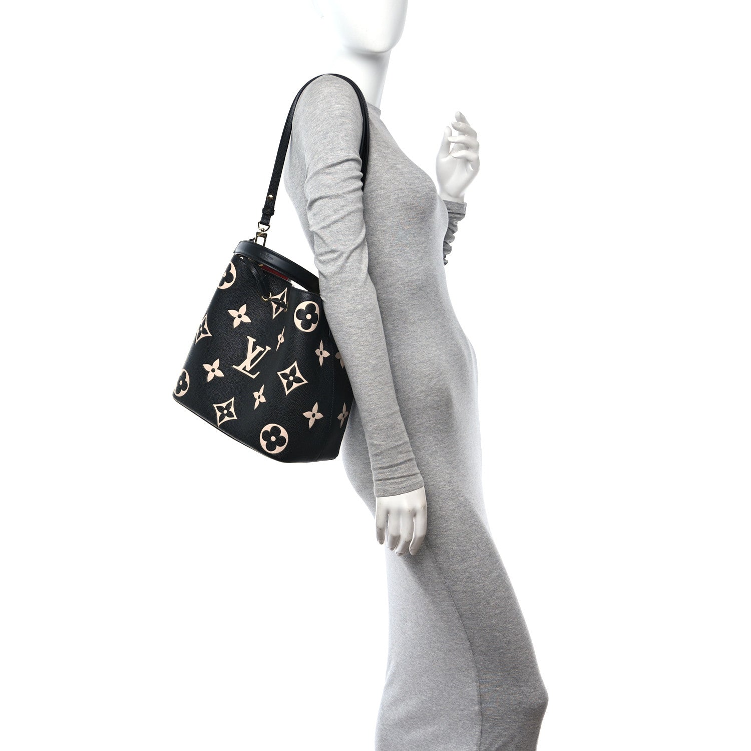Louis Vuitton Empreinte Monogram Giant Neonoe MM Black Beige 2 of 10