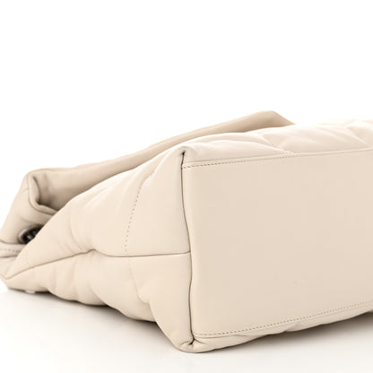 Saint Laurent Lambskin Quilted Medium Loulou Puffer Monogram Chain Satchel Crema Soft 9 of 12