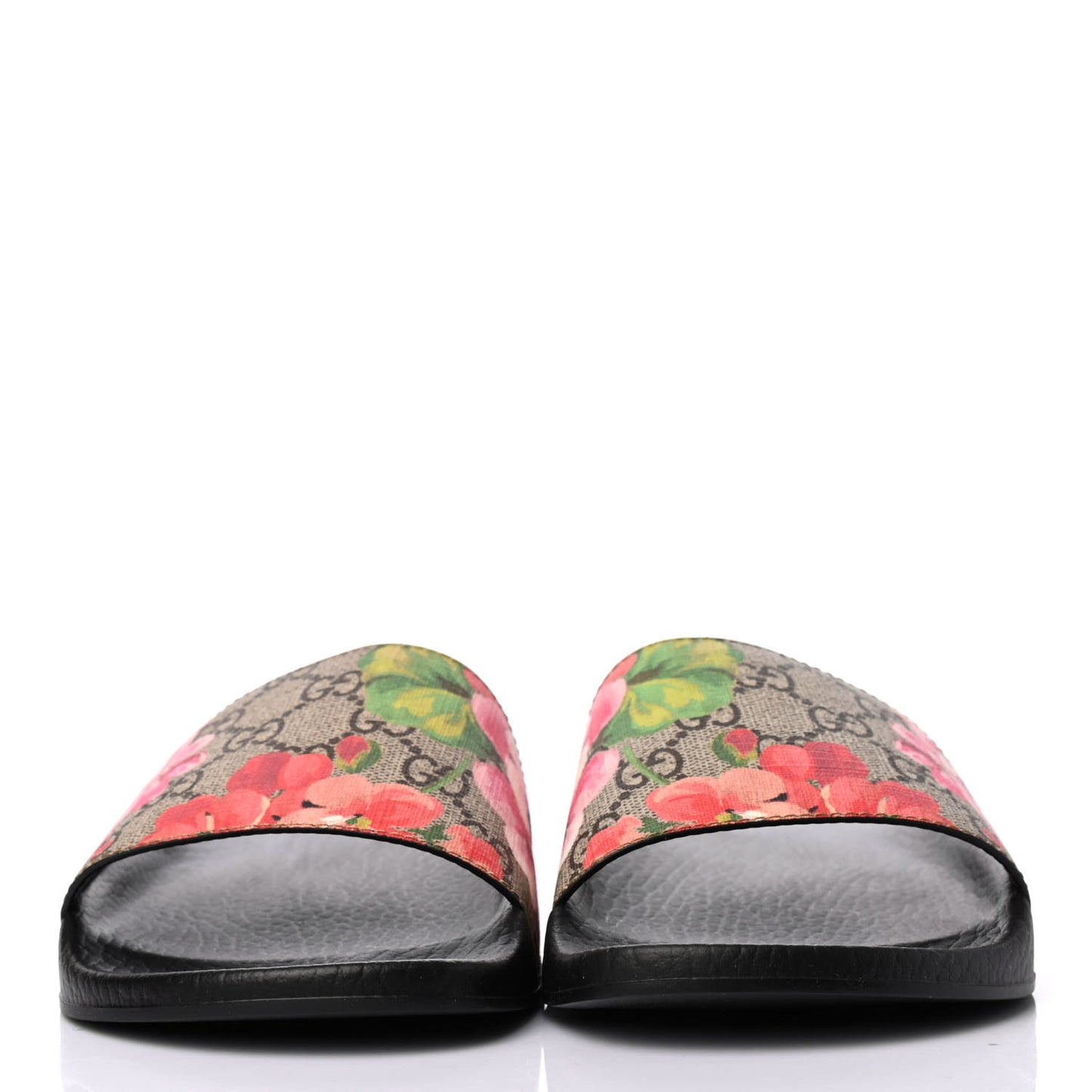 GG Supreme Monogram Blooms Slide Sandals 38 Beige Multicolor