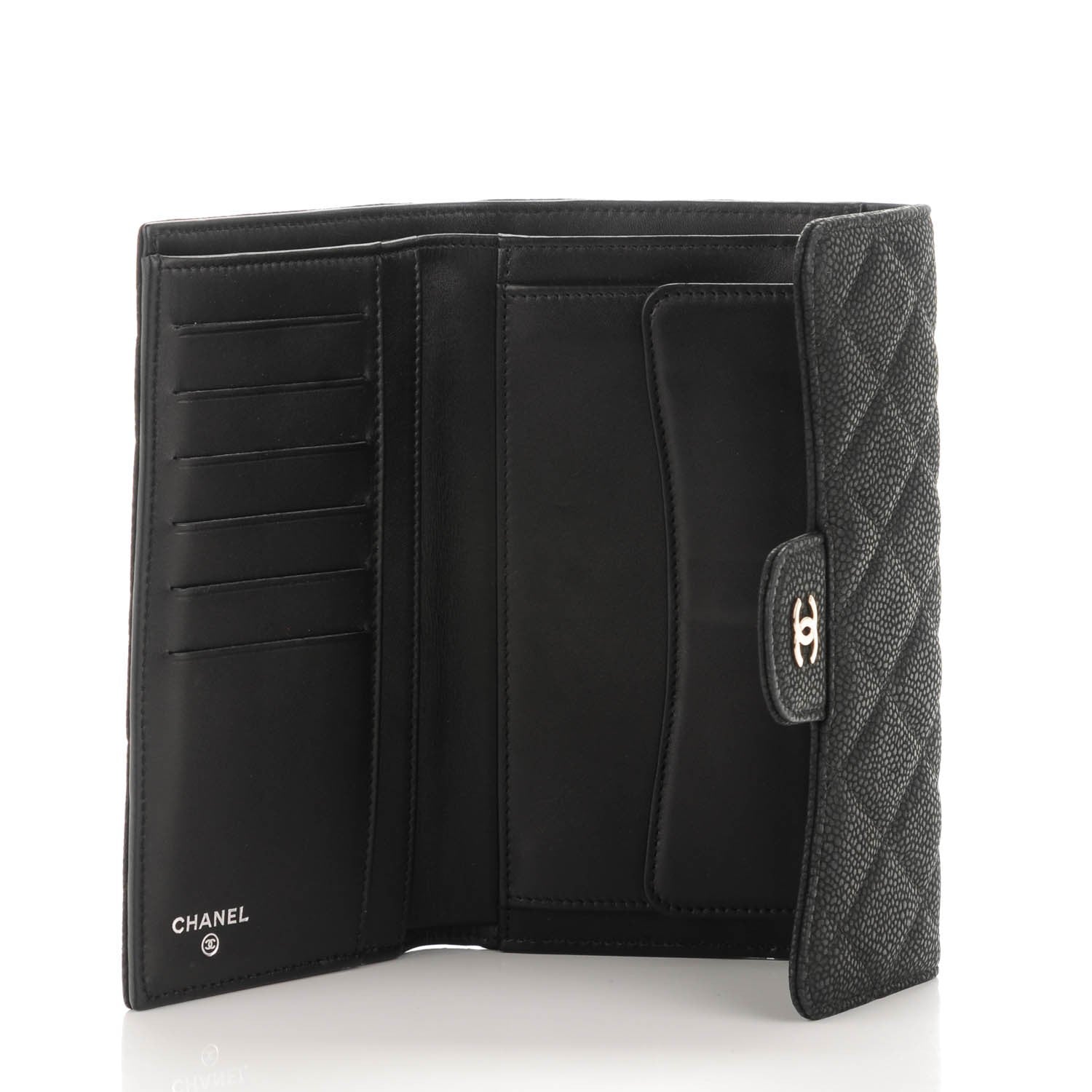 Chanel Iridescent Caviar Quilted Large Flap Wallet Black 5 of 8
