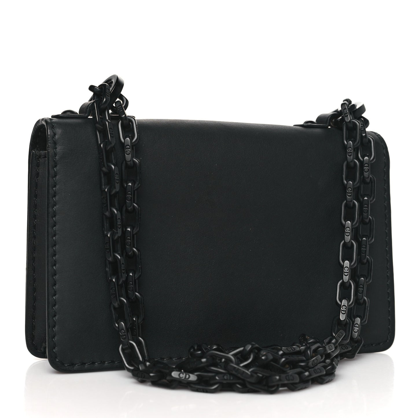 Ultra Matte Calfskin Mini J'Adior Chain Flap Bag Black