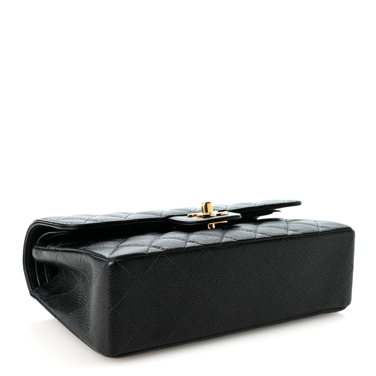Caviar Quilted Small Double Flap Black