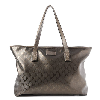 Gucci Imprime Monogram Medium Zippered Shopping Tote Pewter 1 of 14