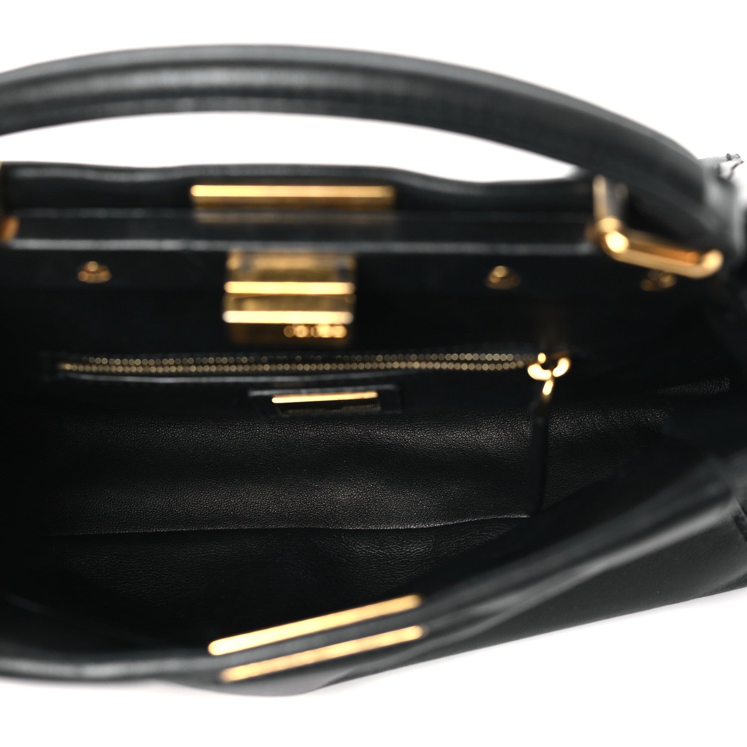 Fendi Nappa Mini Peekaboo Iconic Satchel Black 5 of 12