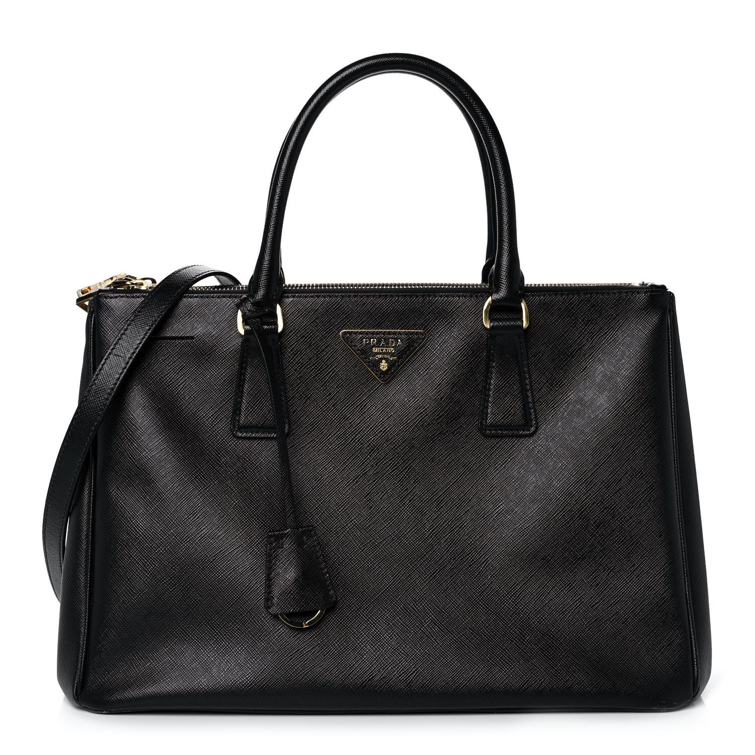 Prada Saffiano Medium Galleria Double Zip Tote Black 1 of 10