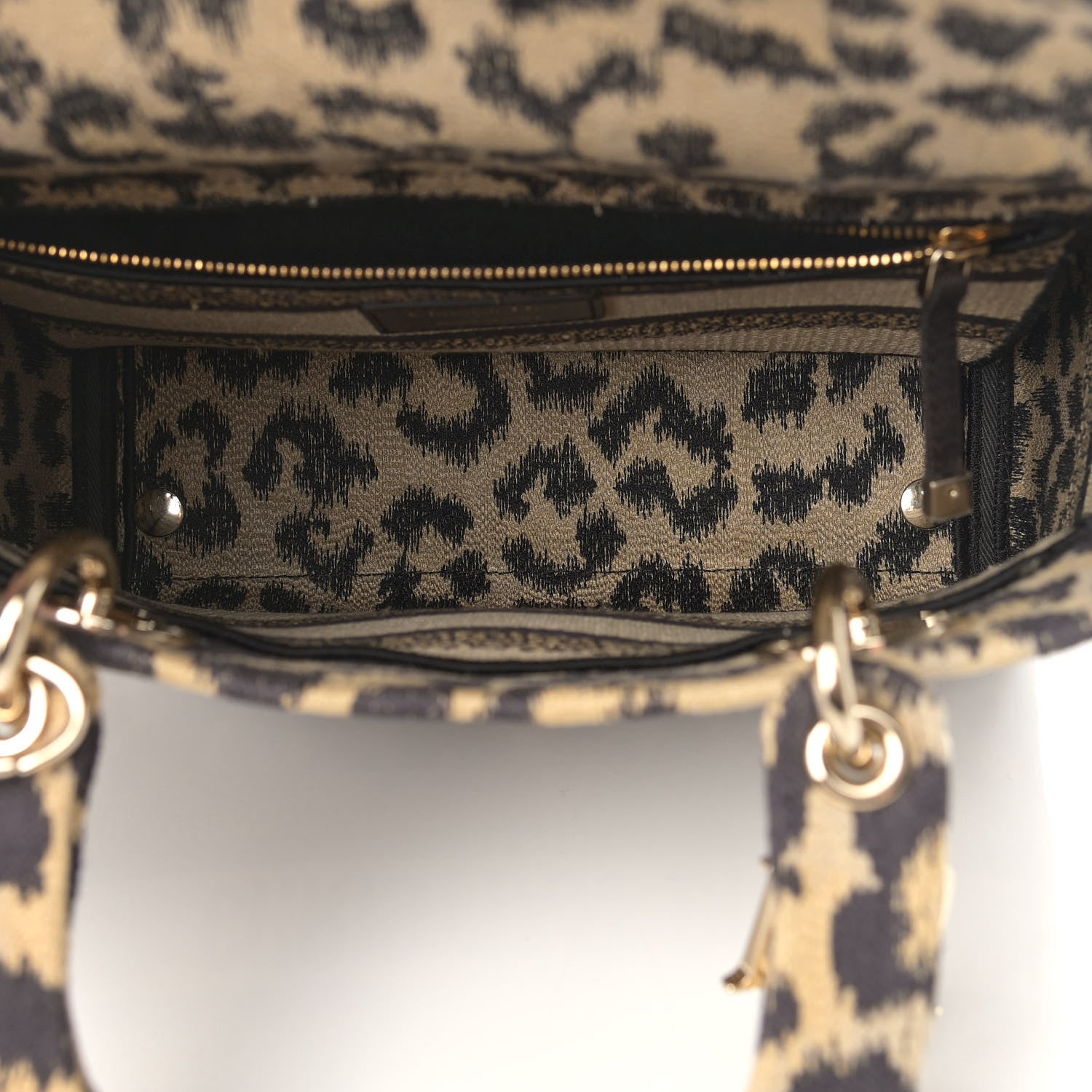 Christian Dior Canvas Medium Mizza Embroidered Lady D-Lite Beige Multicolor 5 of 11