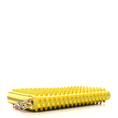 Christian Louboutin Calfskin Panettone Spiked Zip Around Wallet Yellow 4 of 10