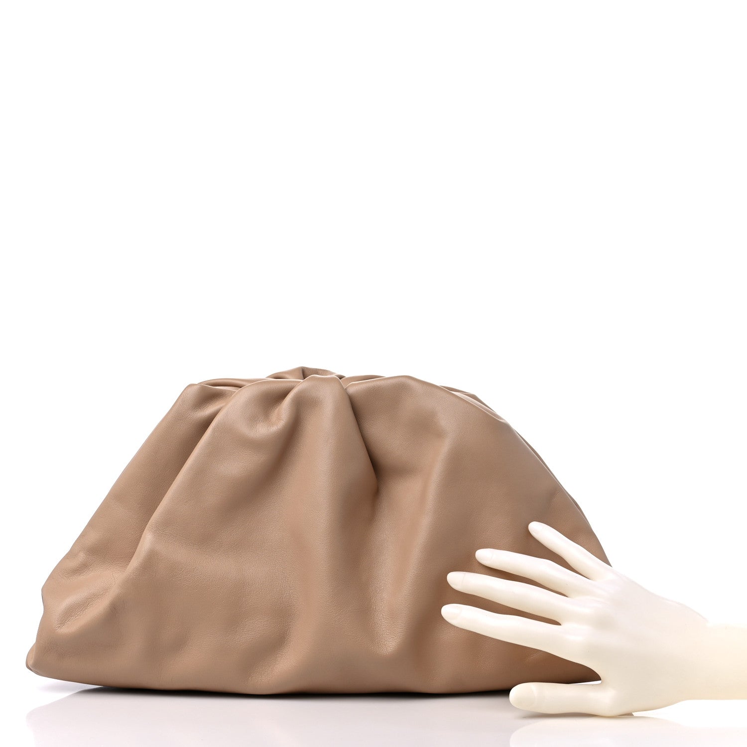 Bottega Veneta Smooth Butter Calf The Pouch Oversized Clutch Nude 2 of 9