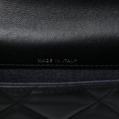 Chanel Lambskin Quilted Elegant Chain Mini Flap Belt Bag Black 6 of 12
