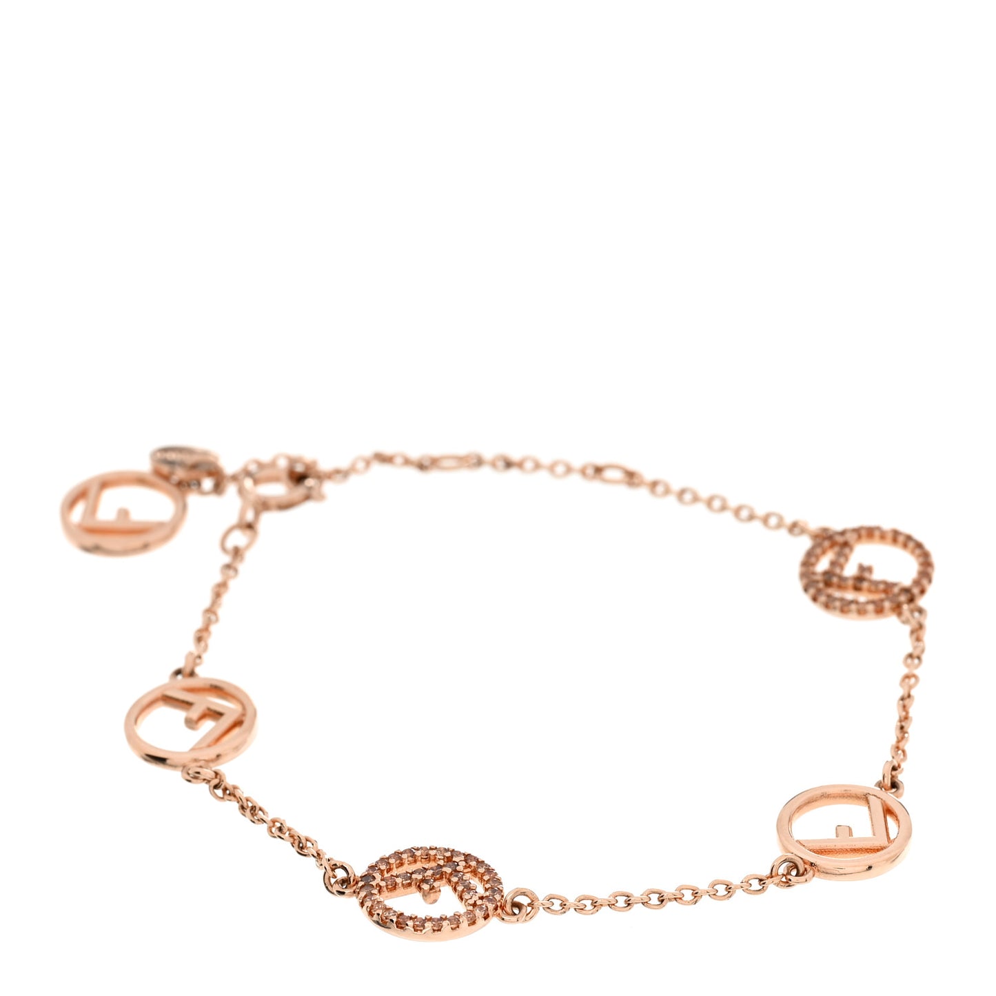 Metal Crystal F is Fendi Bracelet Rose Gold