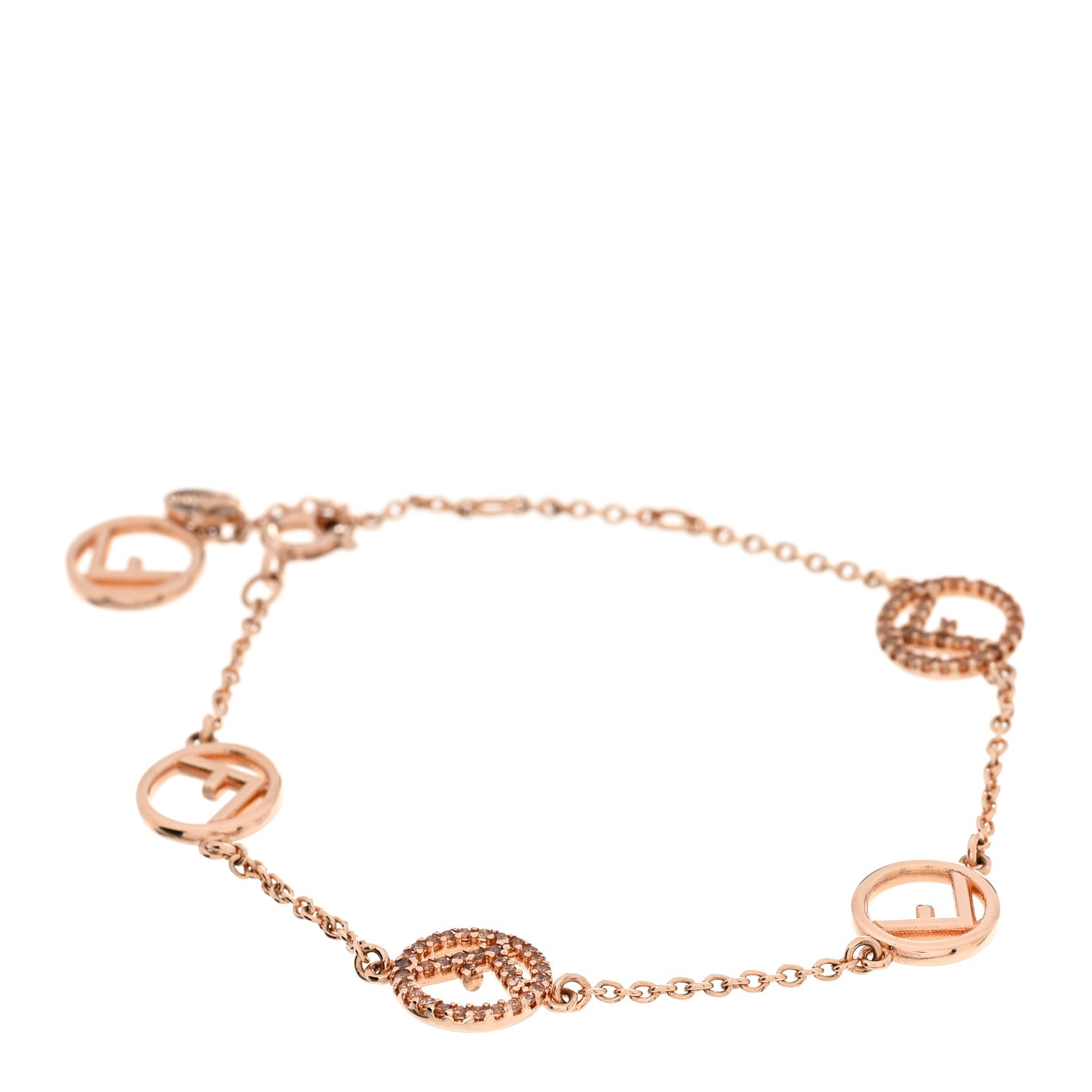 Fendi Metal Crystal F is Fendi Bracelet Rose Gold 1 of 6