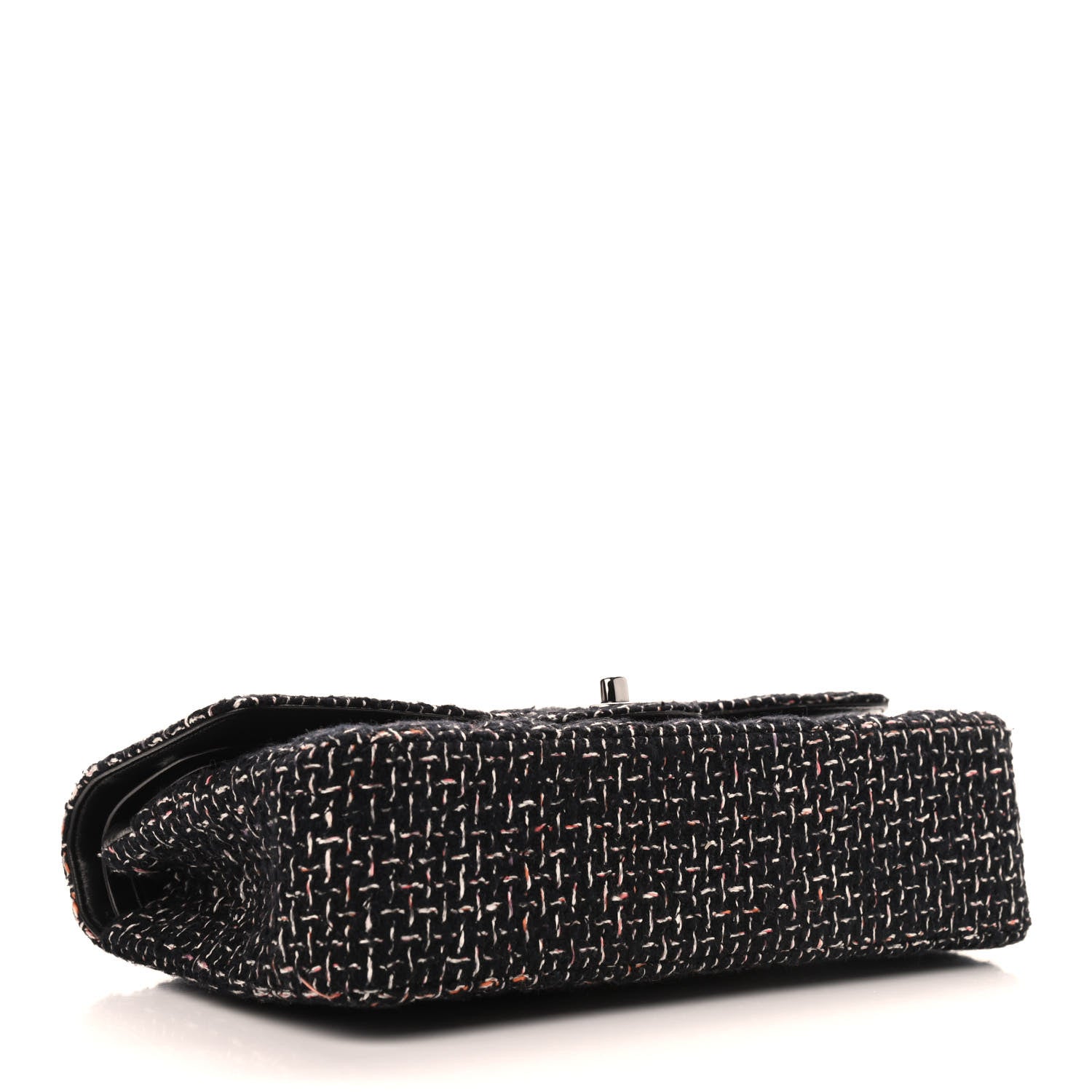 Chanel Tweed Quilted Medium Double Flap Black 4 of 10