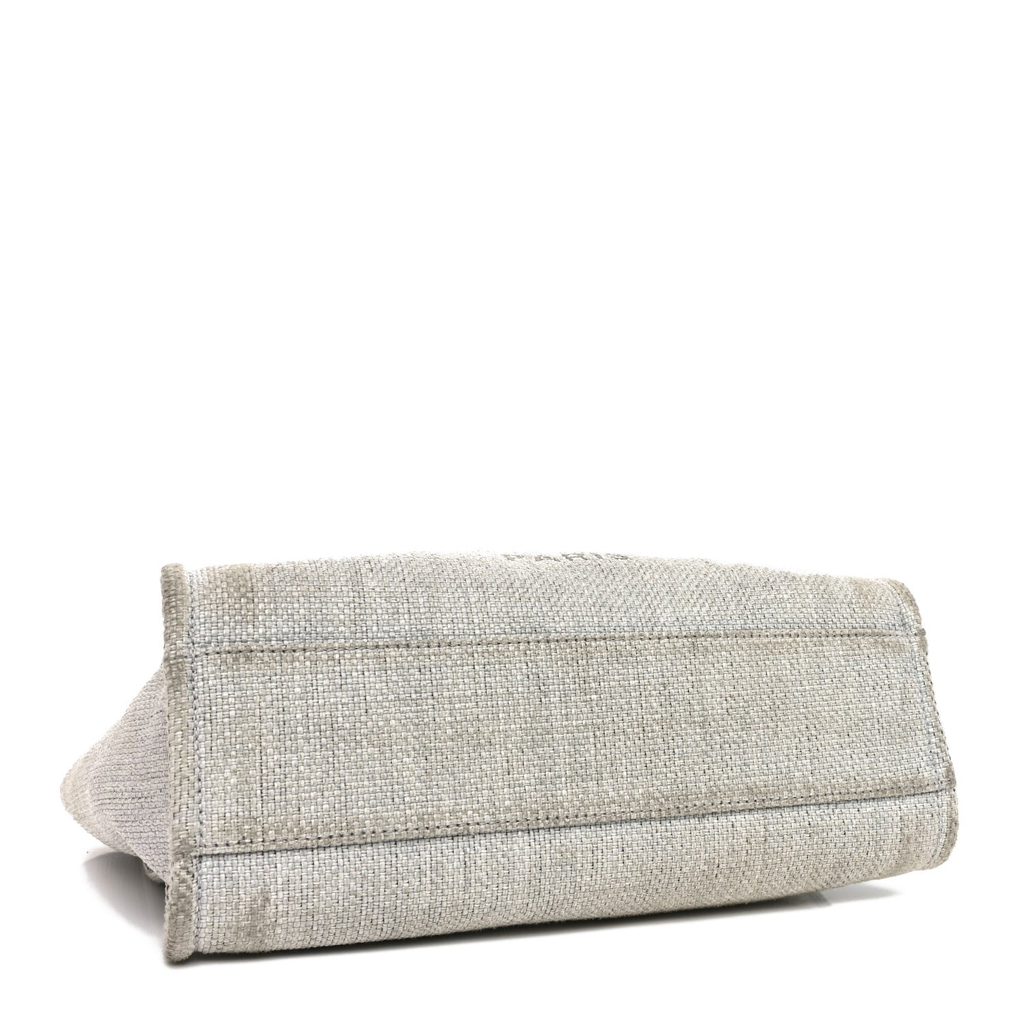 Woven Straw Raffia Small Deauville Tote Grey