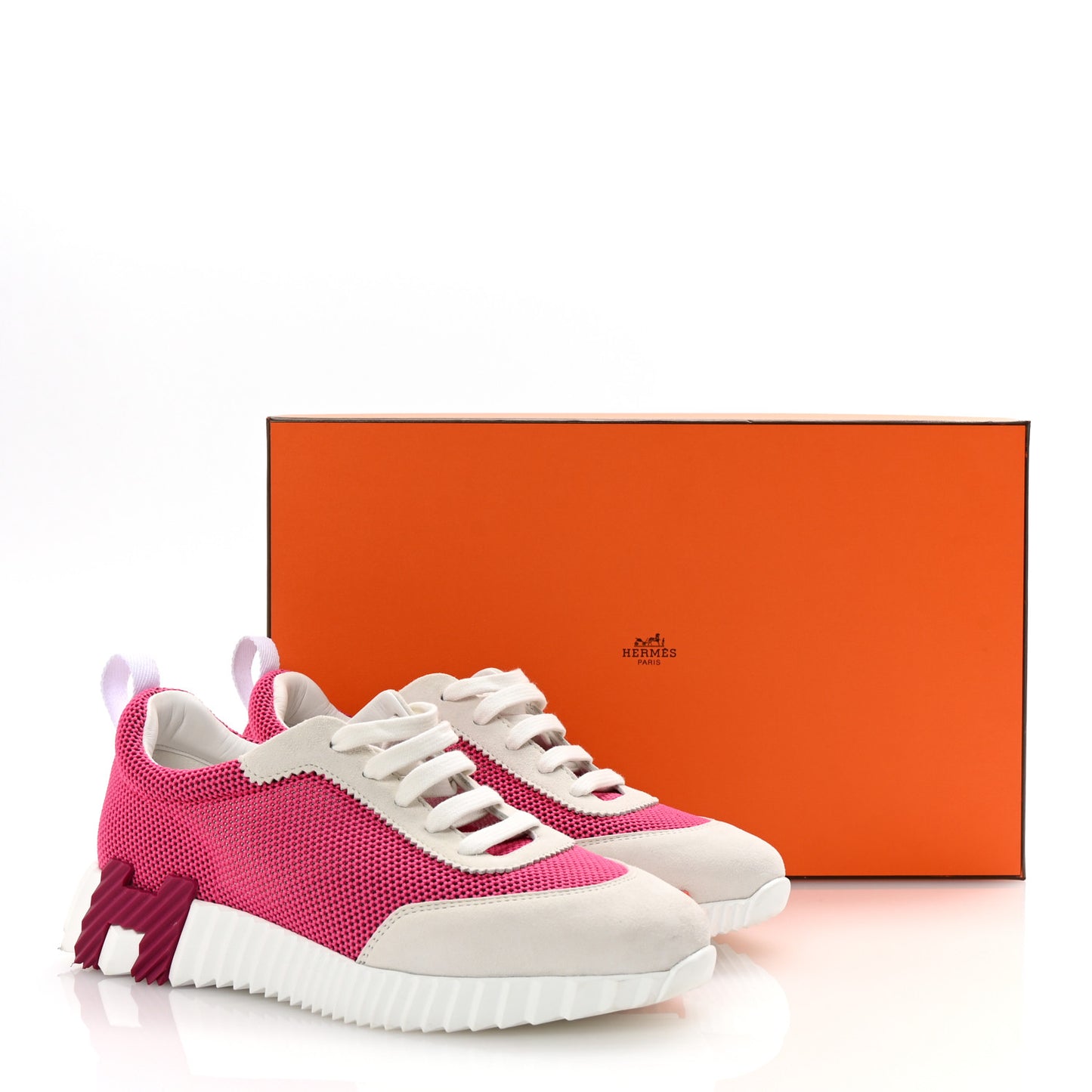 Air Mesh Suede Goatskin Bouncing Sneakers 38.5 Rose Multicolor