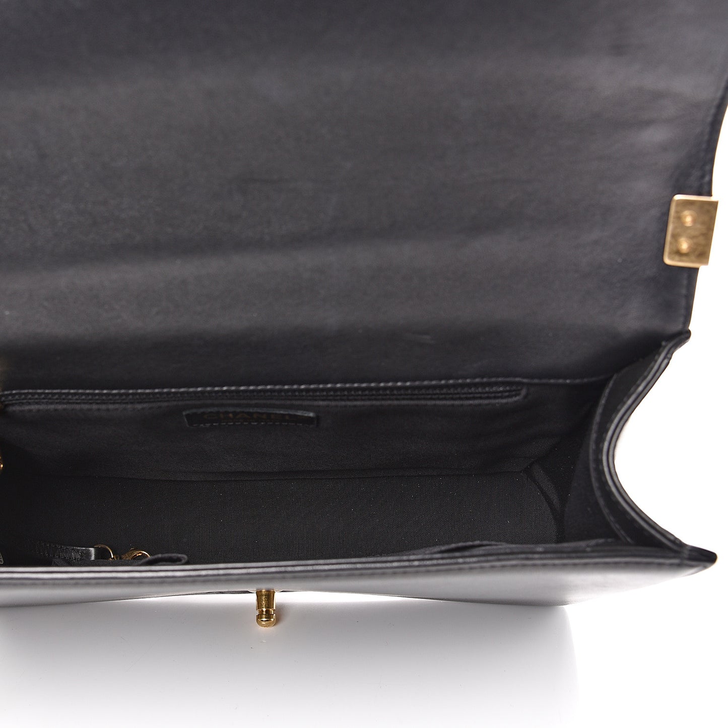 Lambskin Quilted Large Boy Flap Black