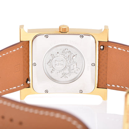 Hermes Stainless Steel Epsom 30.5mm Heure H Hour Quartz Watch Gold 8 of 9