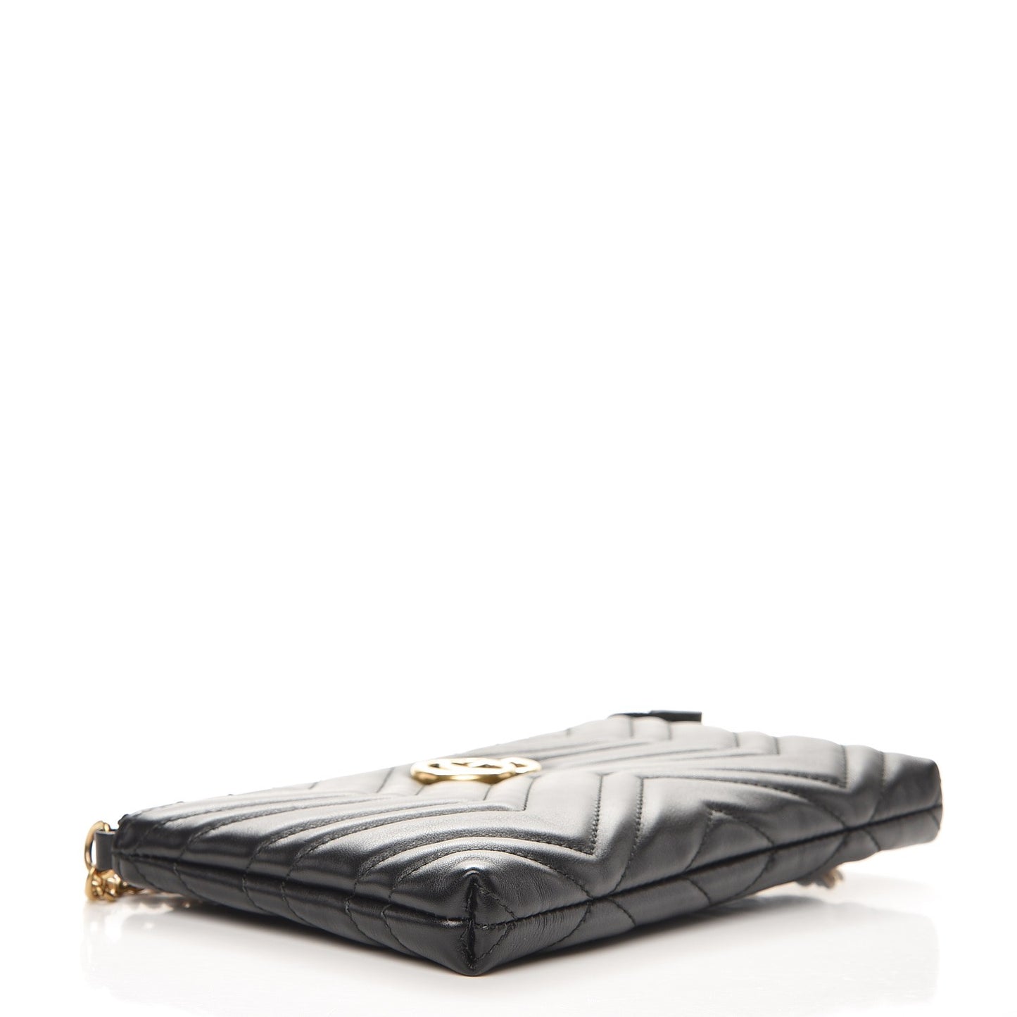 Calfskin Matelasse Mini GG Marmont Chain Bag Black