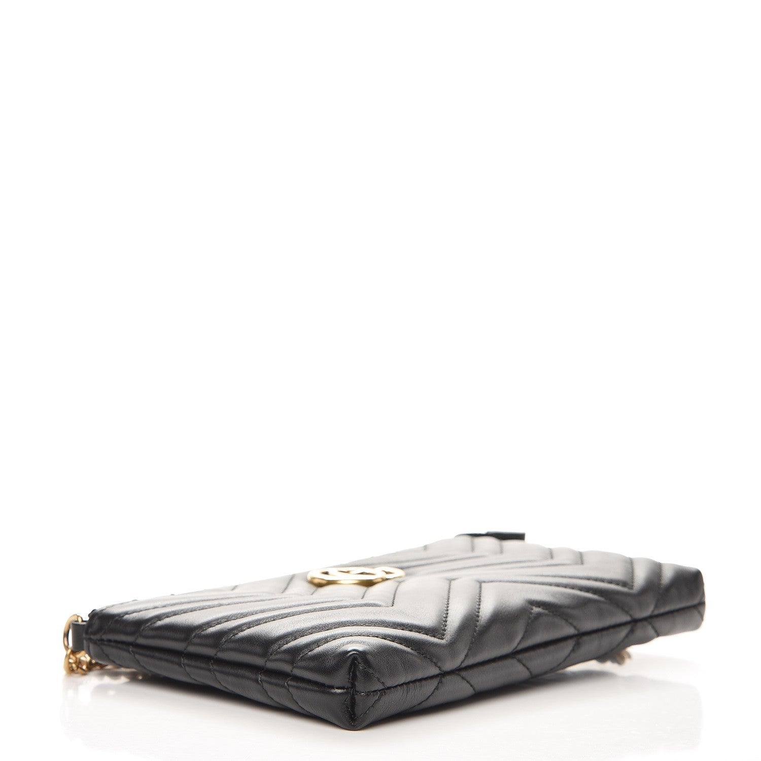 Gucci Calfskin Matelasse Mini GG Marmont Chain Bag Black 4 of 7