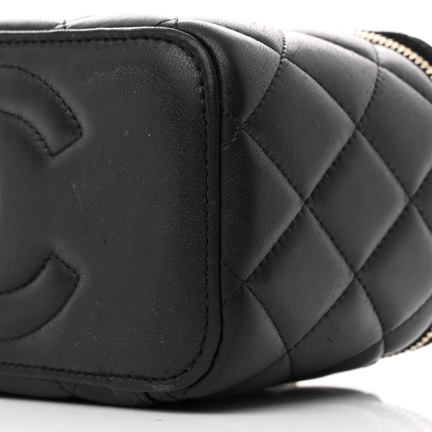 Chanel Lambskin Quilted Small Pearl Crush Vanity Case With Chain Black 10 of 11