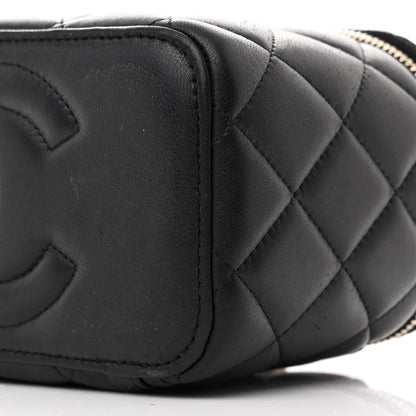Chanel Lambskin Quilted Small Pearl Crush Vanity Case With Chain Black 10 of 11