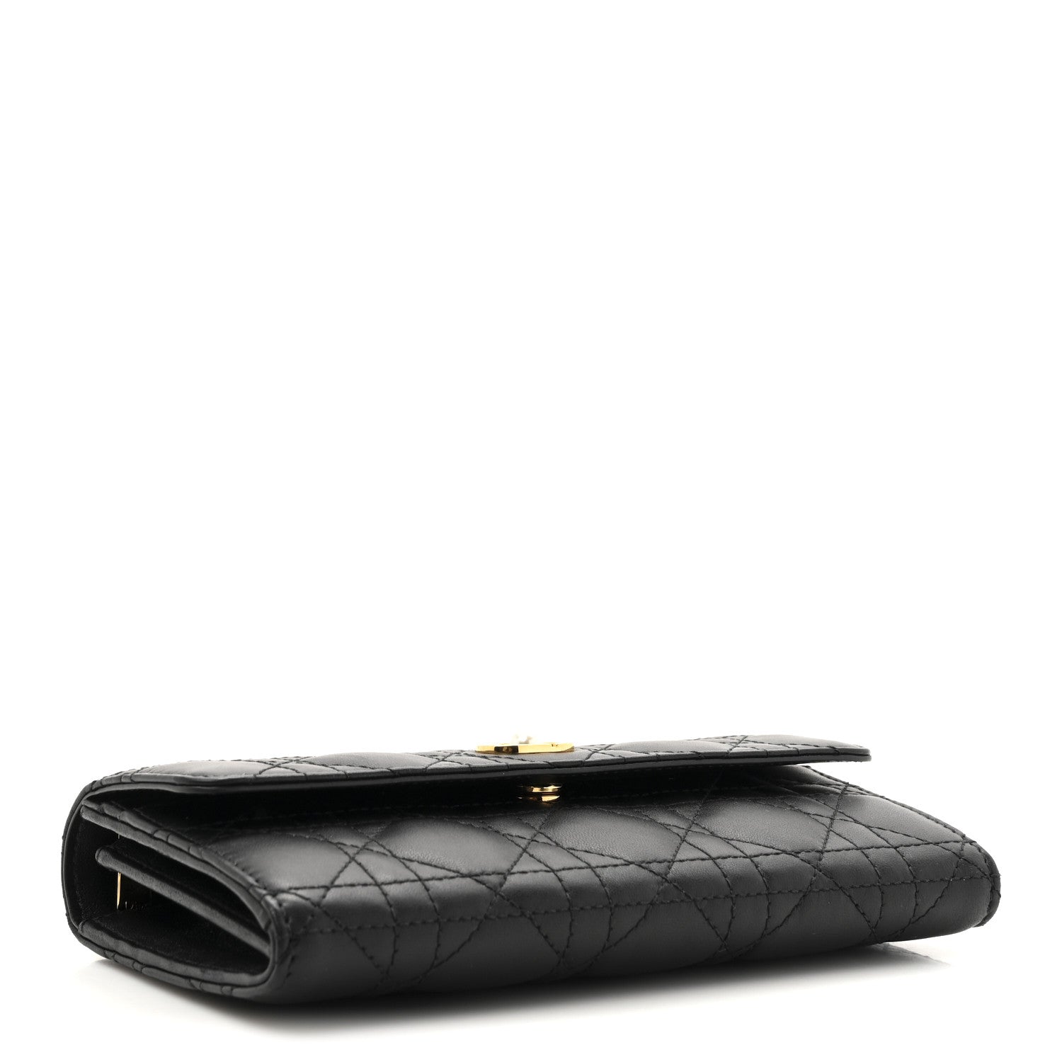 Christian Dior Lambskin Cannage Jolie Orchid Long Wallet  Black 4 of 8